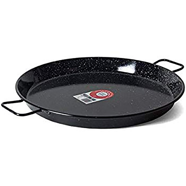 Enameled steel outlet paella pan